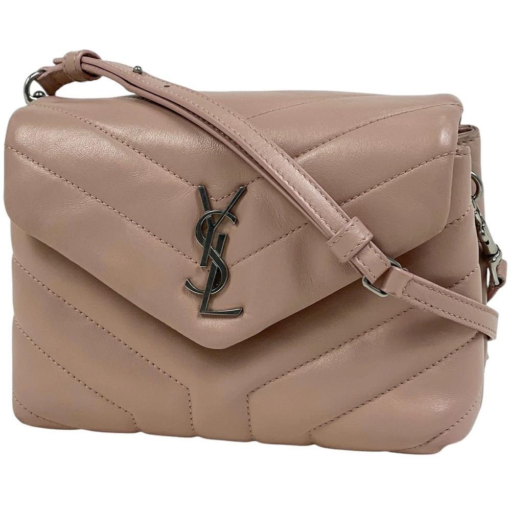 Saint Laurent Yves Lulu Toy Bag Pouch Clutch Shoulder Leather Pink